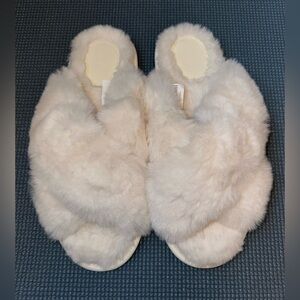White Fuzzy Cozy Slippers